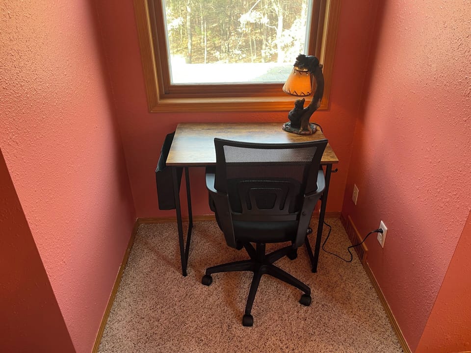 Need to work? Perfect place in our upstairs bedroom to escape and work in peace