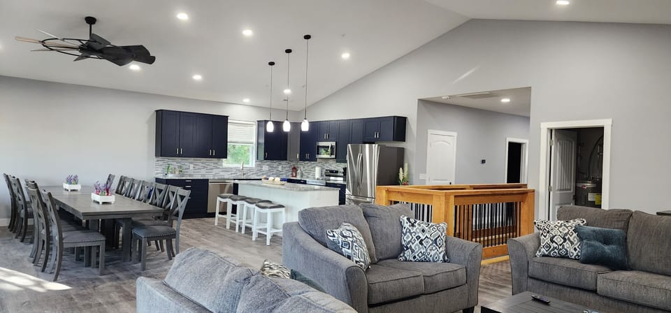Open layout keeps everyone connected—from cooking to relaxing.