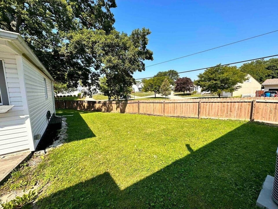 Fully fenced backyard