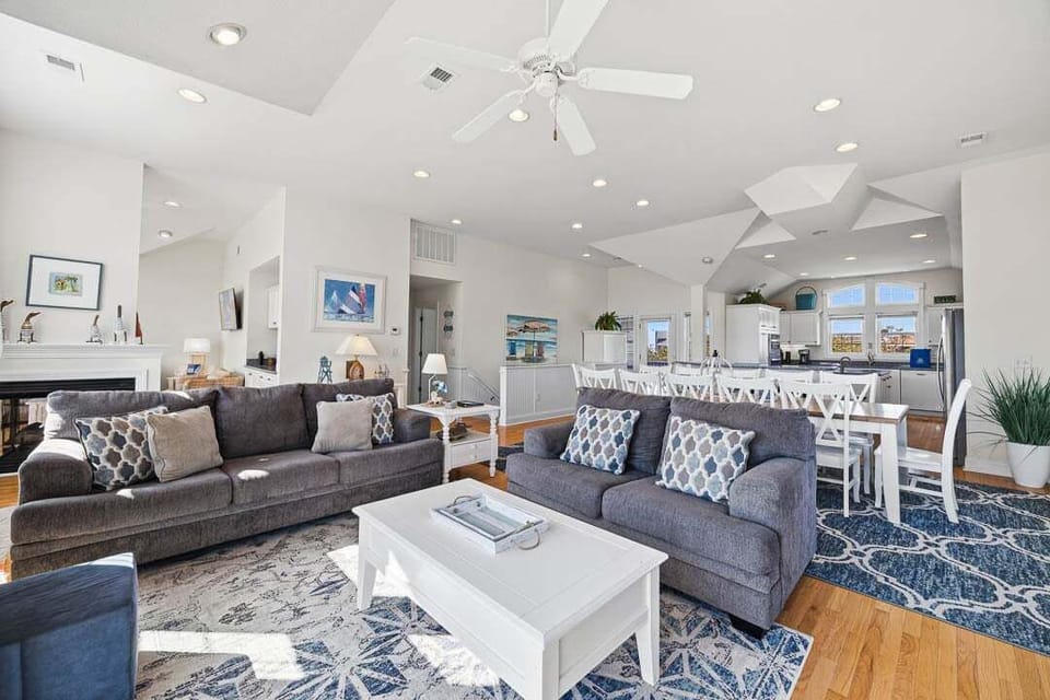 Top-Level Living Room with Deck Access