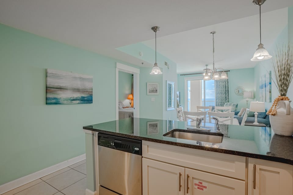 Open floor plan so you can socialize while in the kitchen