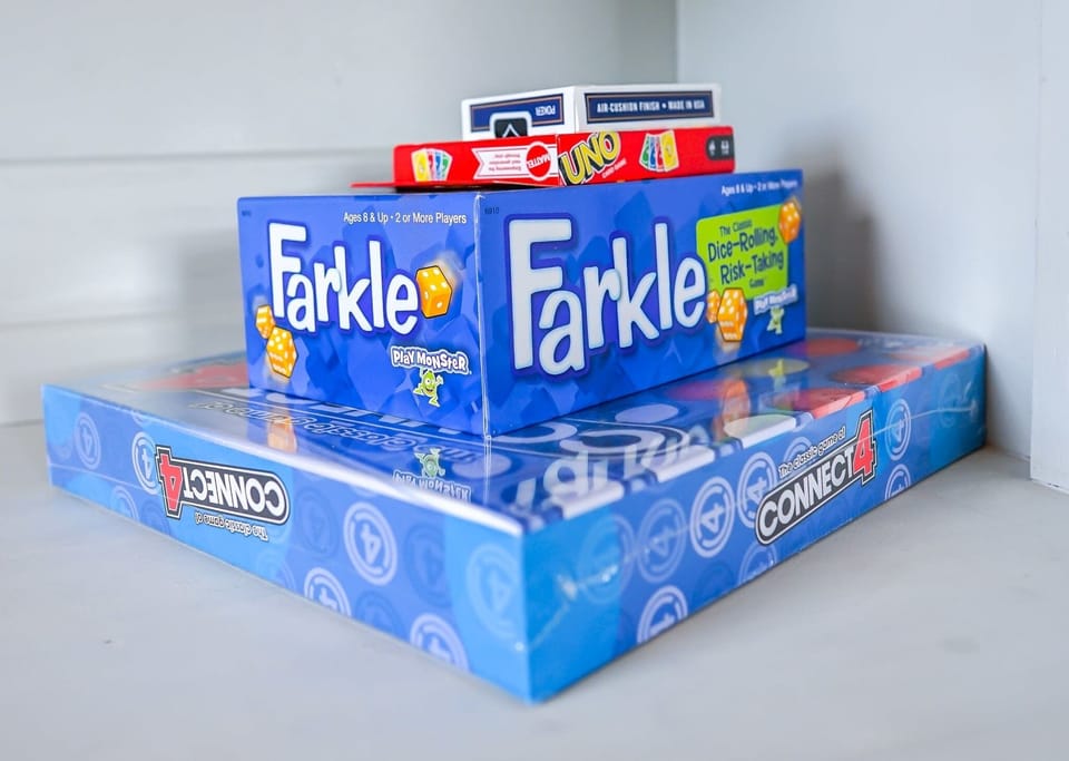 Family-friendly fun with games provided.