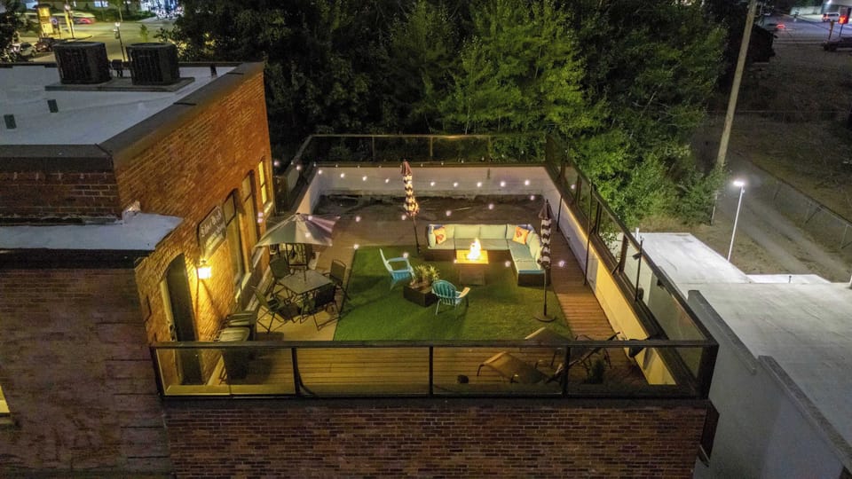 Unwind under the glow of string lights