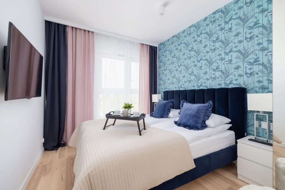 Cozy bedroom in the apartment. 