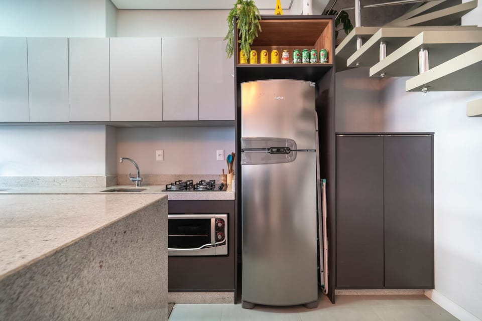 Apartment | Private kitchen | Fridge, microwave, toaster, blender
