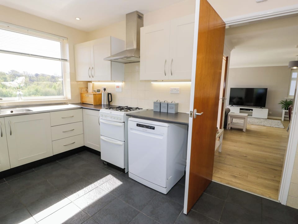Fridge, dishwasher, electric kettle, toaster