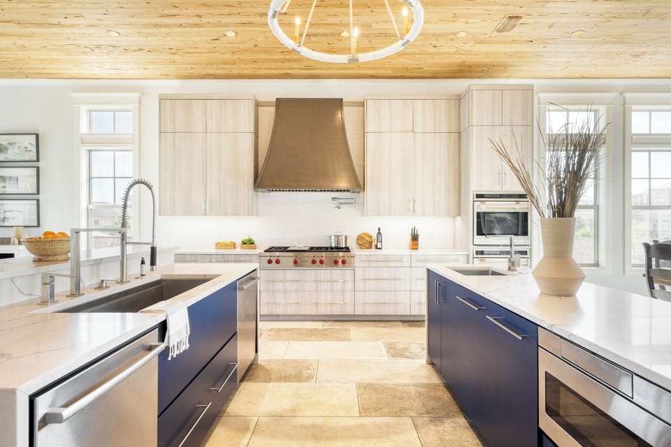 Kitchen with two dishwashers tailored for large groups.  