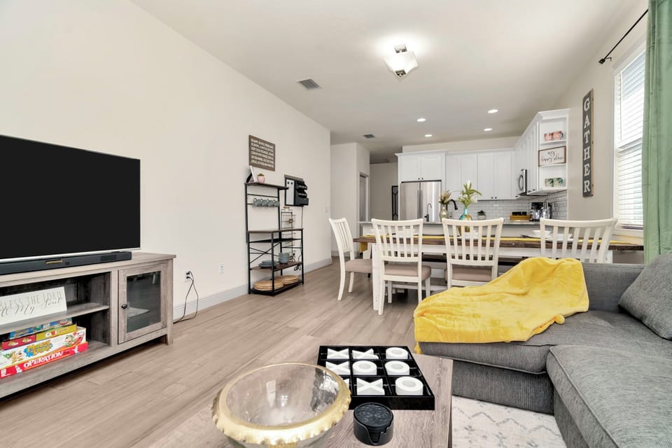 The open-concept design living area allows you to change your settings quickly!