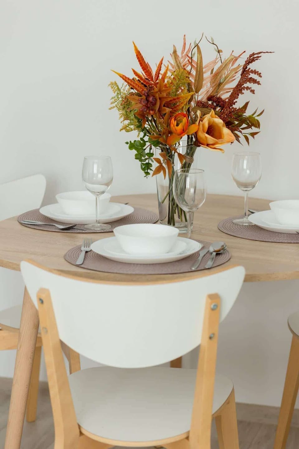 Dining area with table and chairs.