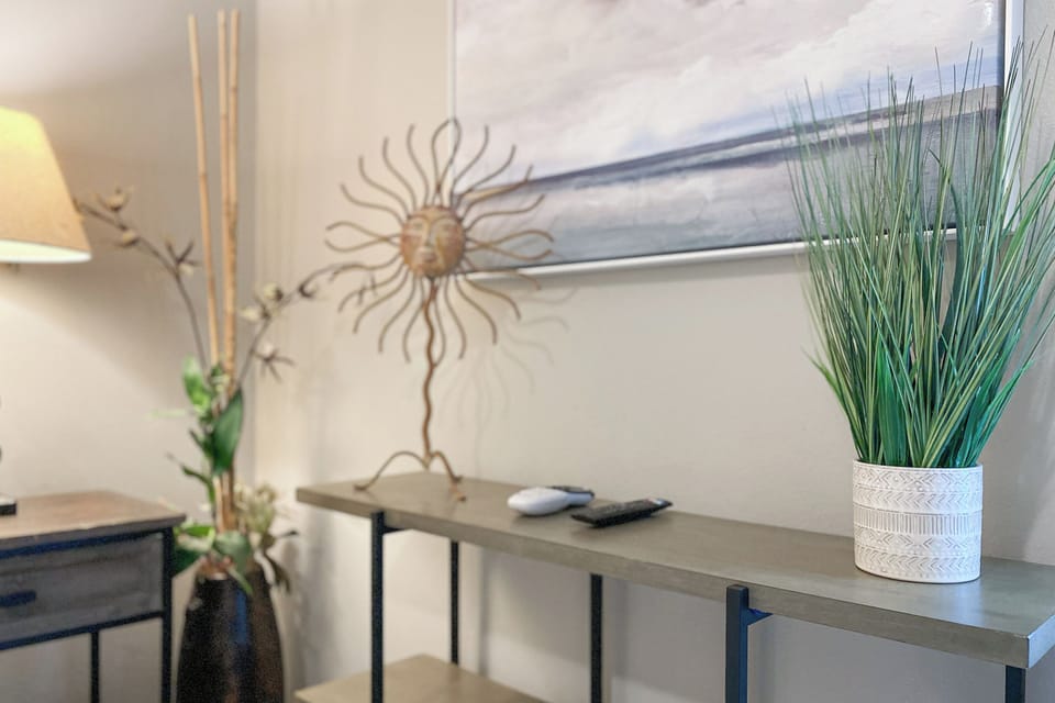 Embracing coastal charm with thoughtfully selected decor.