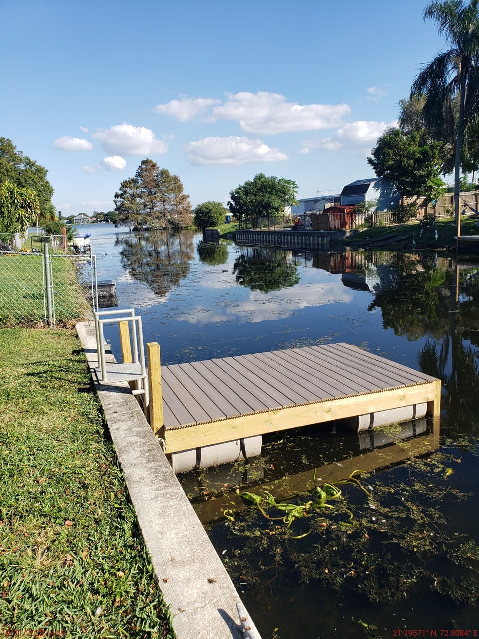 Water level lower due to storms. See other pic with present level.  