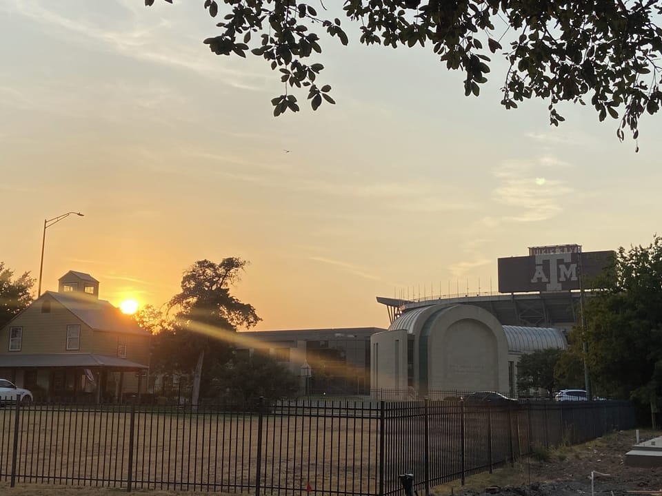 View of Kyle Field from front yard.