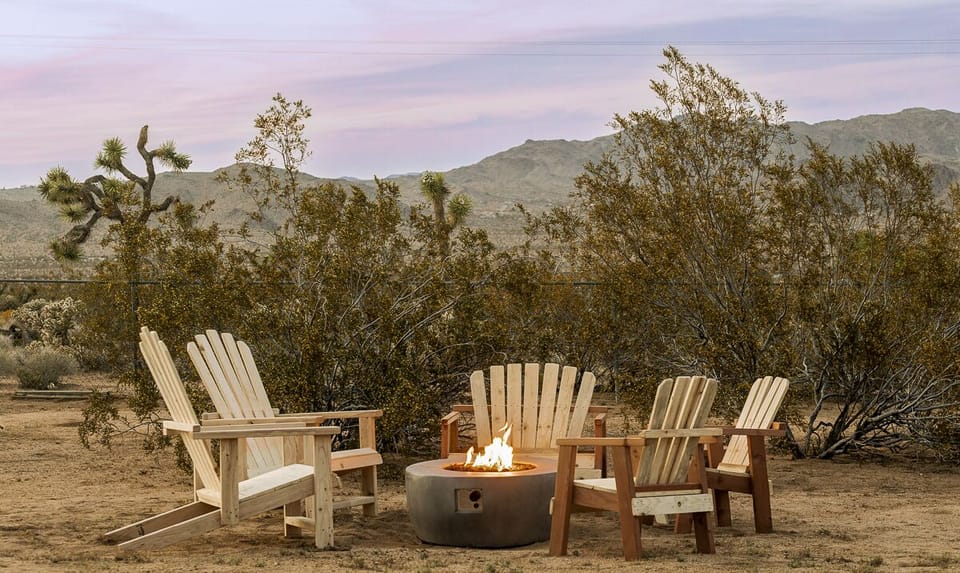 Propane fire pit and seating. 