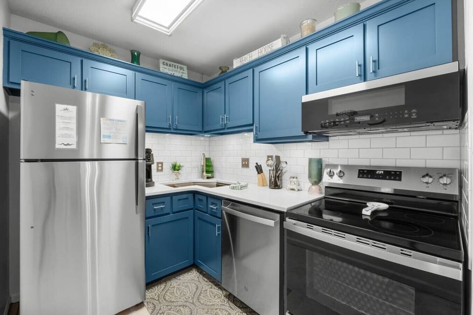 Renovated, Fully Stocked Kitchen with Drip Coffee Maker and Stainless Steel Appliances