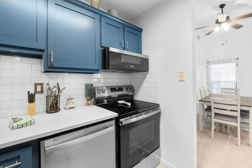Renovated, Fully Stocked Kitchen with Drip Coffee Maker and Stainless Steel Appliances