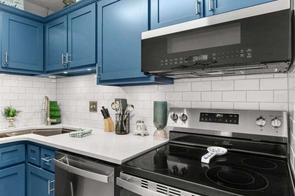 Renovated, Fully Stocked Kitchen with Drip Coffee Maker and Stainless Steel Appliances