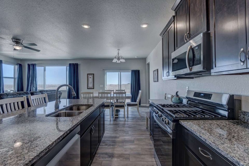 Amazing views to the east from kitchen island