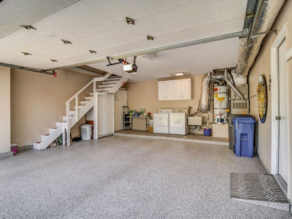 Clean modern two car garage