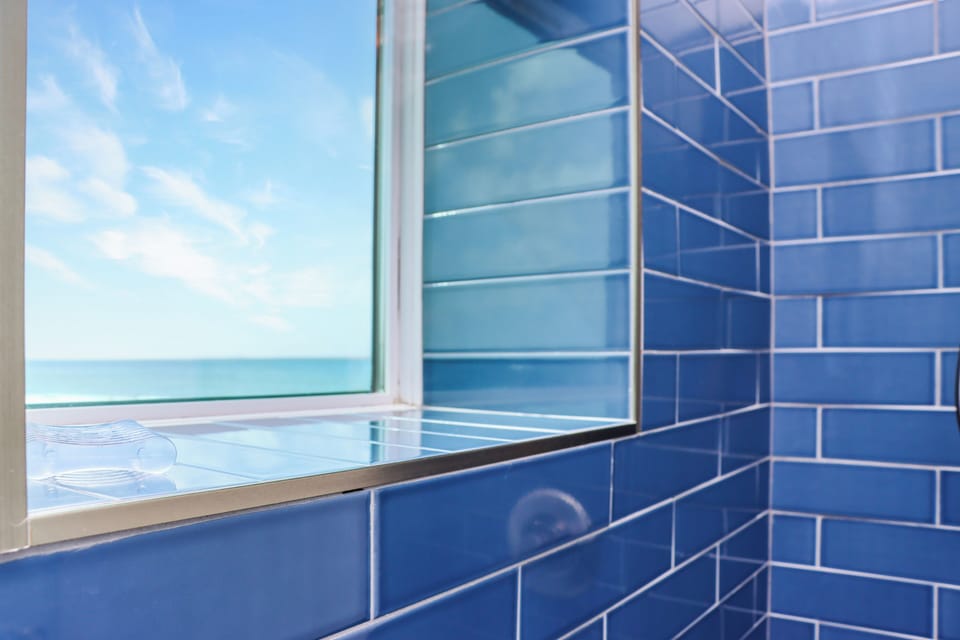 Beach View from Inside the Shower in Bedroom 3