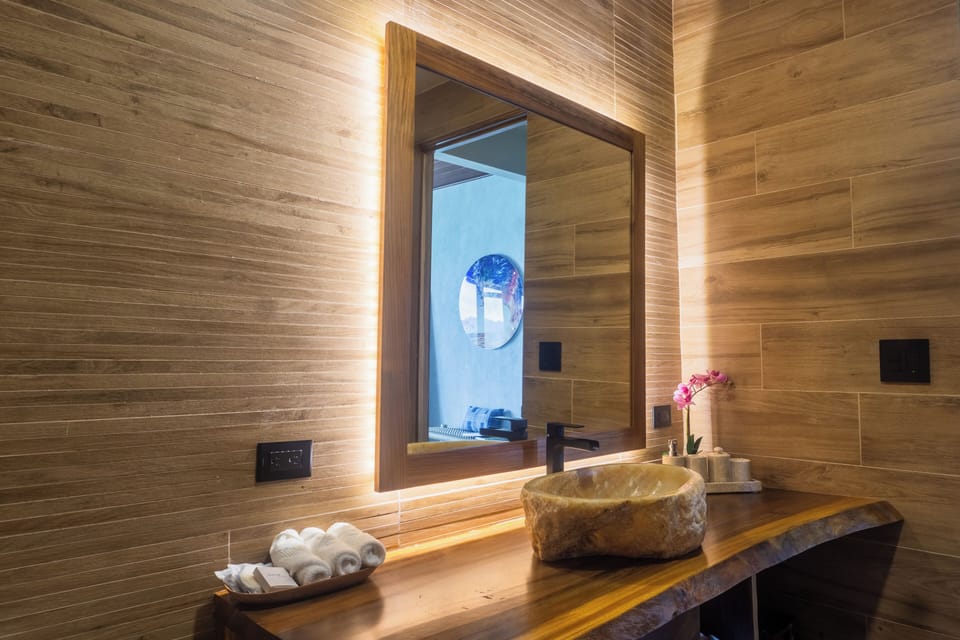 Ocean View Suites - 2 Guests | Bathroom | Shower, rainfall showerhead, designer toiletries, hair dryer