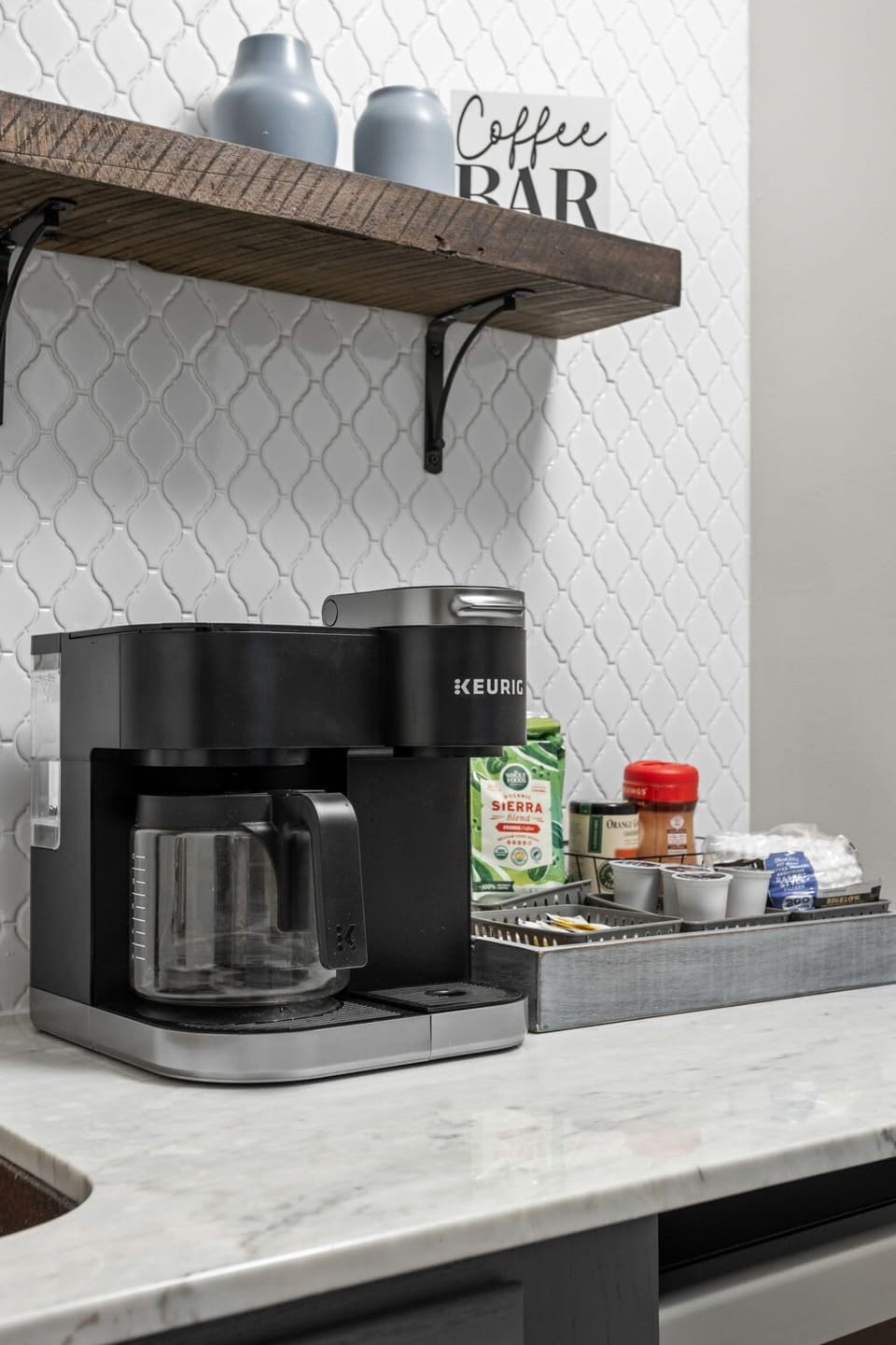 Coffee Bar: Brew your own masterpiece with our stylish coffee station and artisan selections!