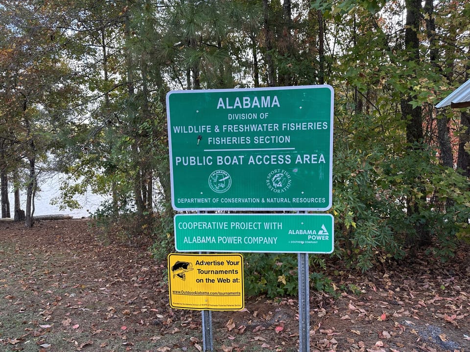 Boat ramp is less than a mile down the street. Big Fox Creek