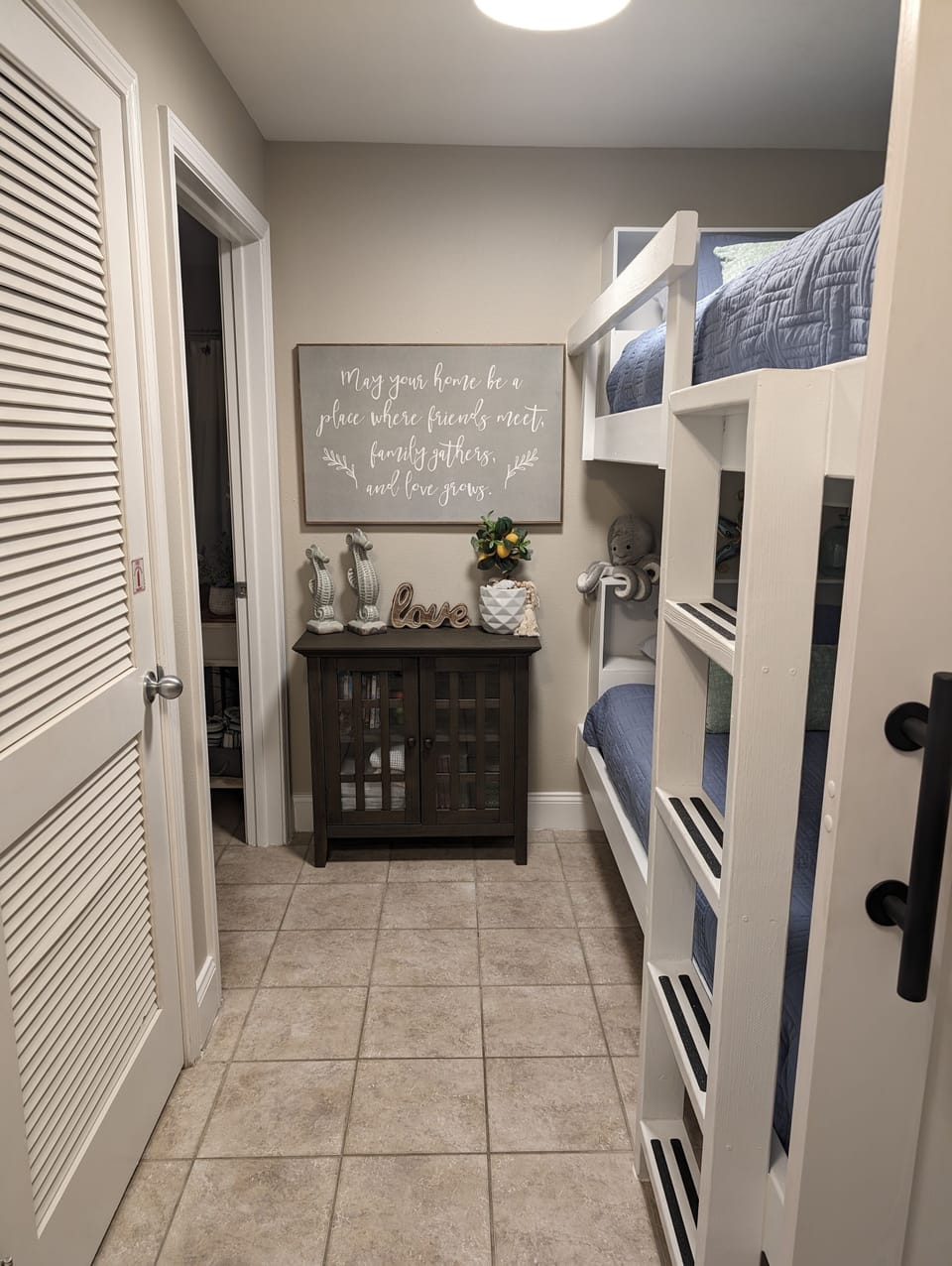 Bunk Room with sliding barn door