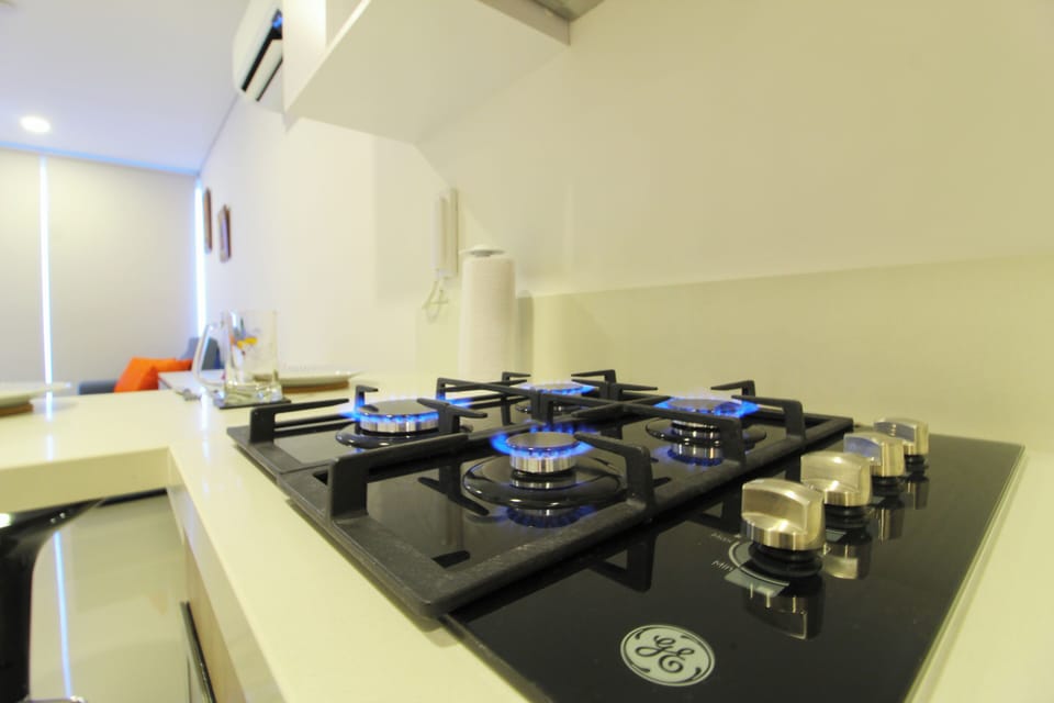 Cocina con A/A - apartamento