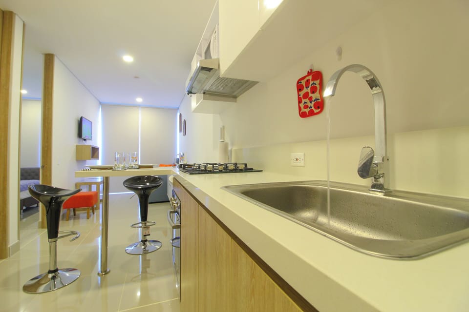 Cocina con A/A - apartamento