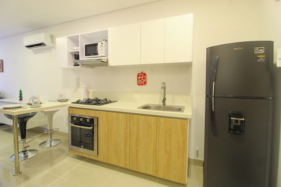 Cocina con A/A - apartamento