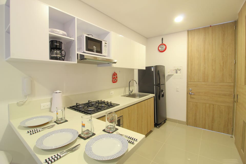 Cocina con A/A - apartamento