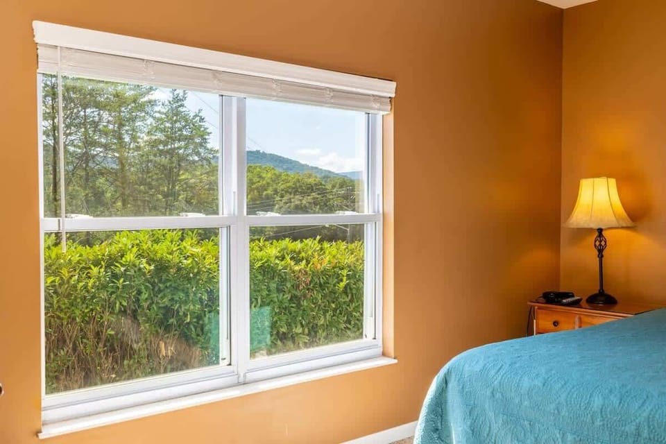 Take in the stunning view from your bedroom window, offering a delightful sight to wake up to each morning.