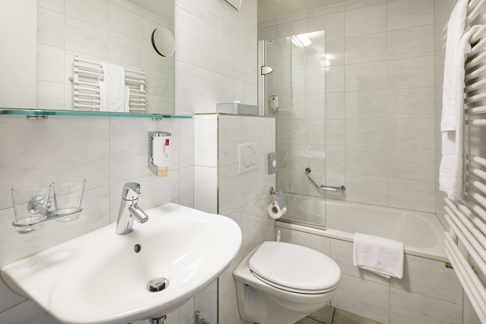 Free toiletries, hair dryer, slippers, towels