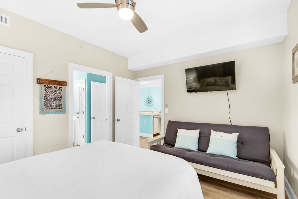 Guest bedroom with flat screen