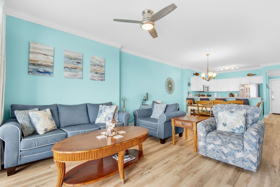 Living room to kitchen view