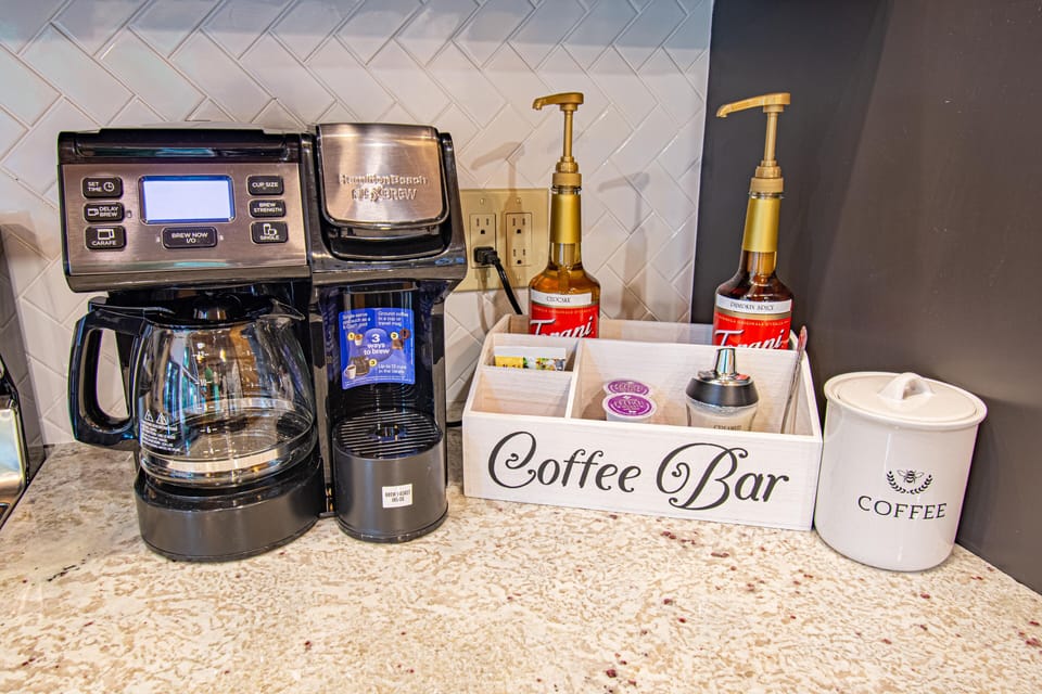 Coffee bar in kitchen