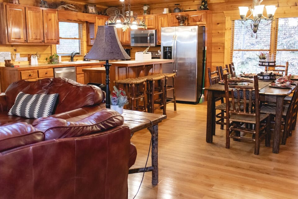 The heart of the cabin — perfect for cooking, dining, and gathering together.