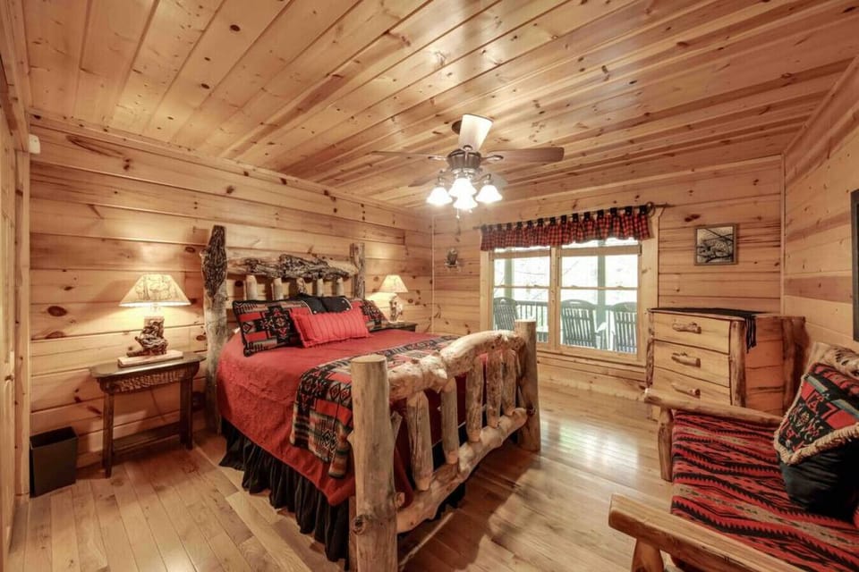 Your peaceful main-floor queen retreat awaits with cozy comfort and restful nights.