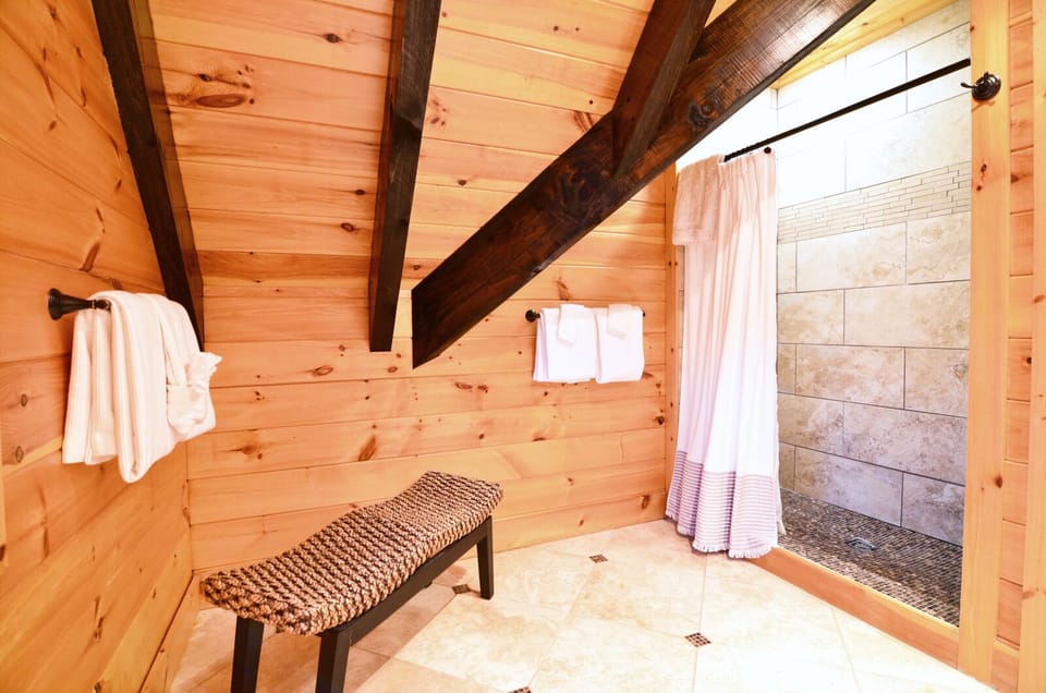 Seating area for upper level bathroom