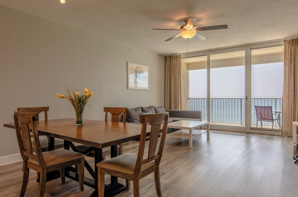 Dining table with a view.