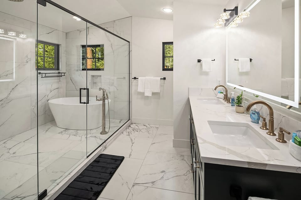 Sweet Spot: - Upper floor master bath.