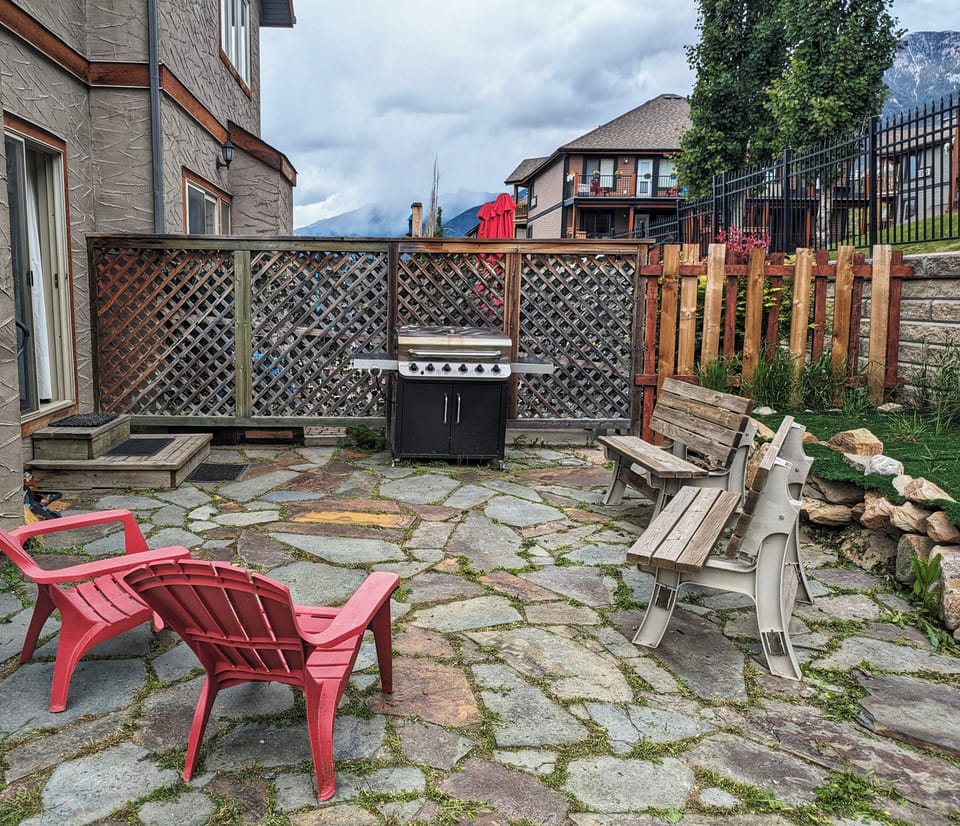 BBQ and outdoor seating. 