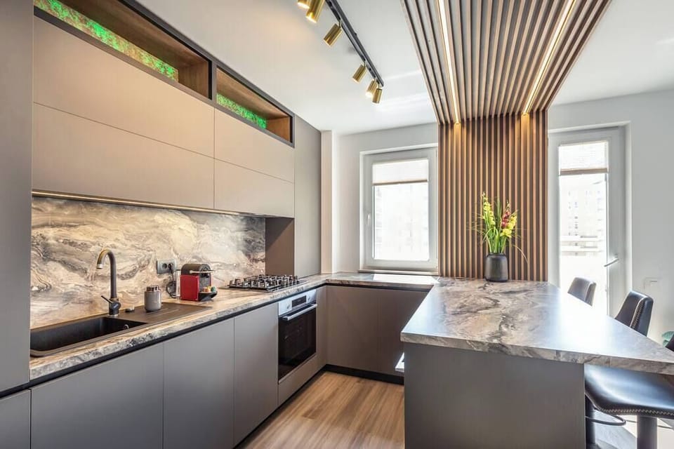 Fully equipped kitchen with all the modern facilities such as a dishwasher, microwave, oven, full size fridge, Nespresso coffee machine and all the cooking utensils and basics 