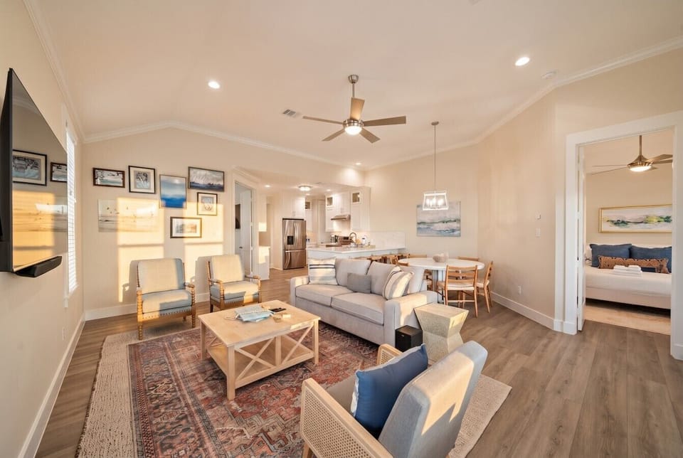 The beachy vibe will get you in vacation mode