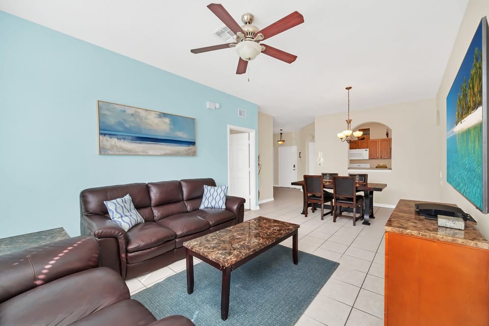Open layout with big screen TV