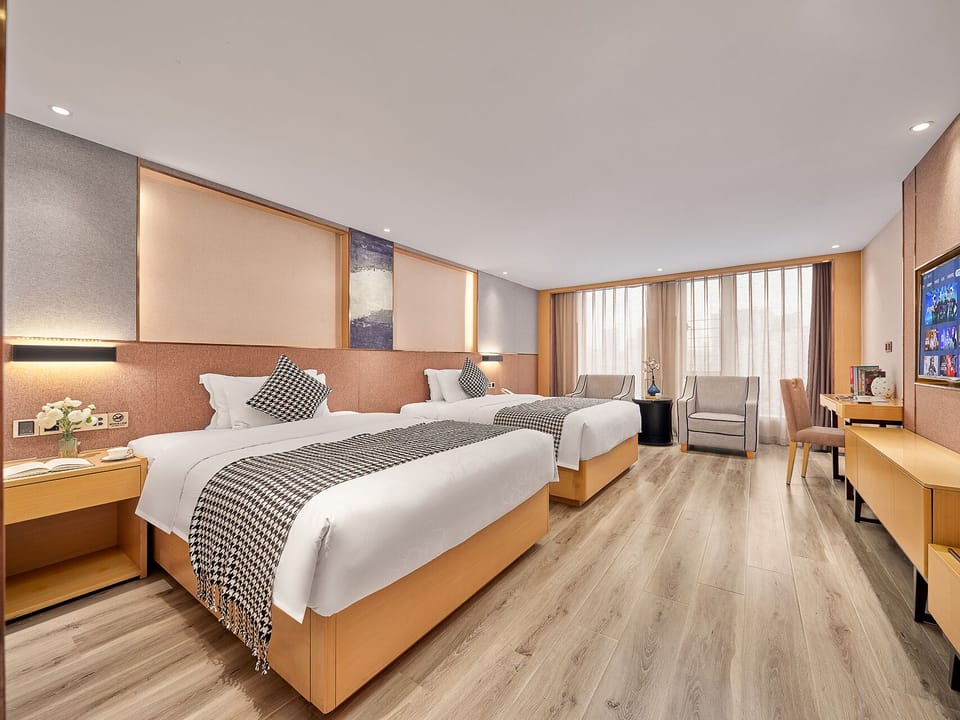 Superior Twin Room, 2 Double Beds | Premium bedding, desk, laptop workspace, blackout drapes