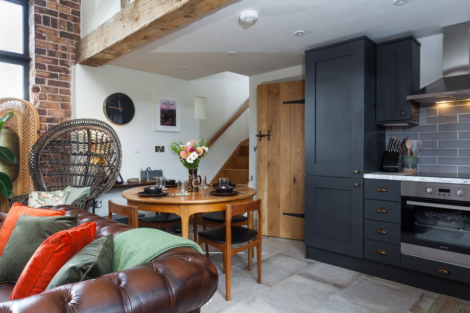 Open-plan kitchen, sitting and dining area