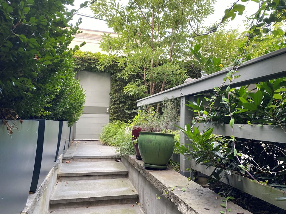 Exit to back patio and gate to P St