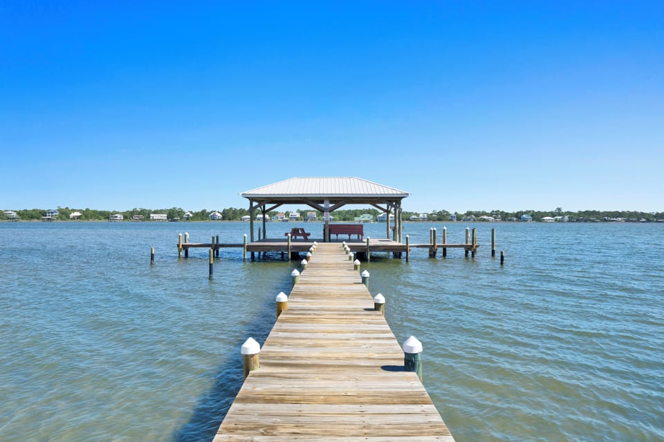 A community pier, perfect for fishing or watching wildlife