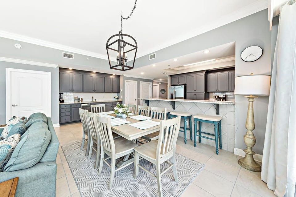 Savor your coffee and chat across the granite counter as morning light fills the room